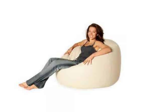 Leather Look Bean Bag Chair - Beige. 120cm Extra large size.