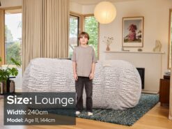 Size comparison - 11 year old boy 144cm tall - Lounge 240cm KloudSac SafeSac