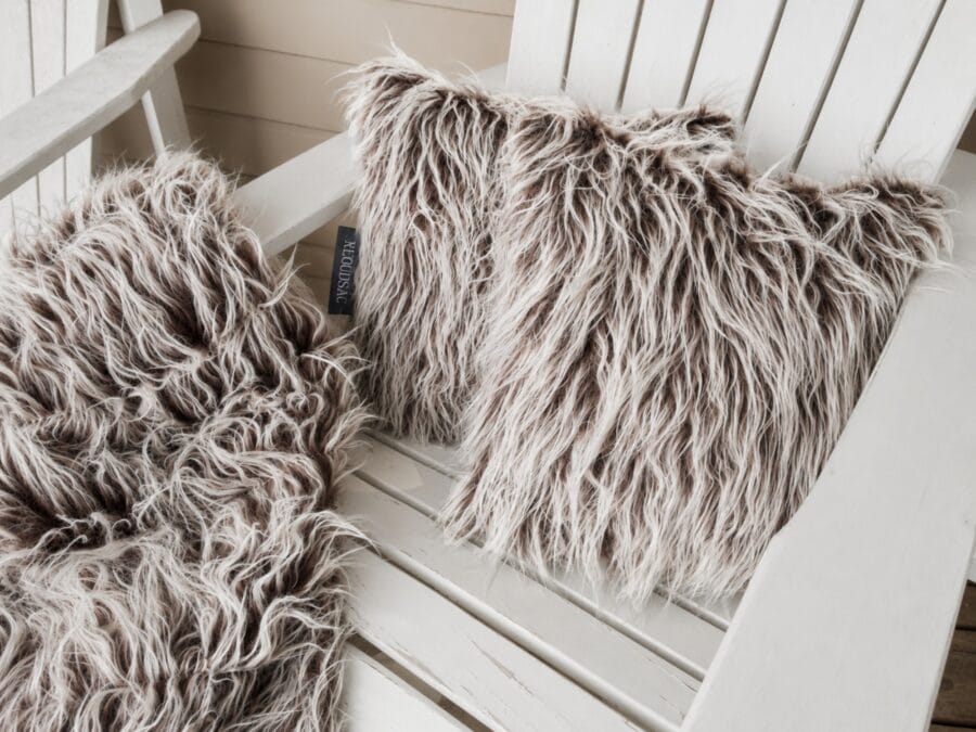 Shaggy Brown Faux Fur Cushion
