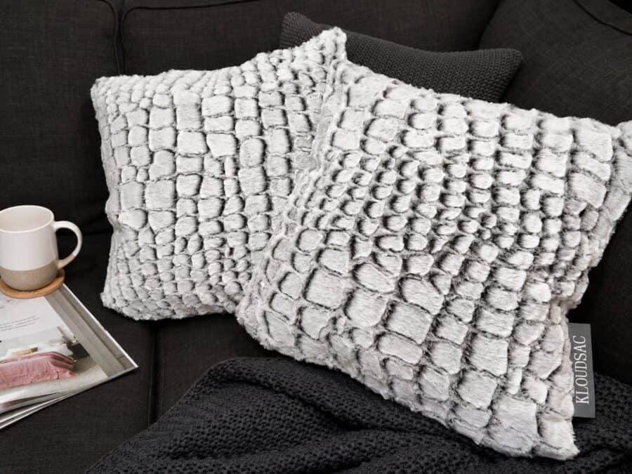 Stone Faux Fur Cushion