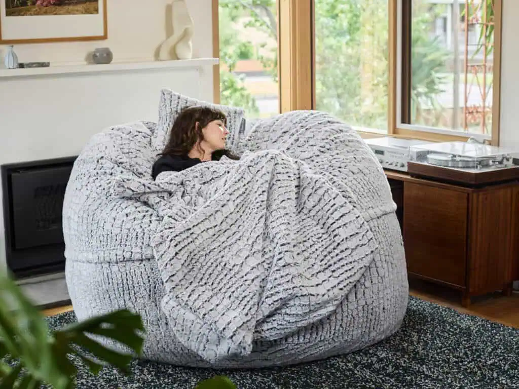 A KloudSac in a calm, sunlit living room