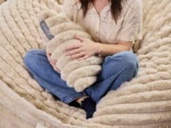 Oat Ripple faux fur cushion