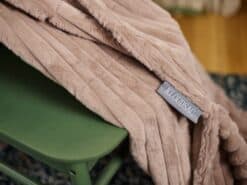 Fawn Ribbed Calming Blanket with foot pocket