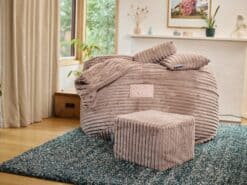 Fawn Ripple Grande with cushion blanket headrest ottoman CubeSac